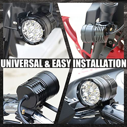 Motorcycle Driving Lights 12-60V 40W 3600LM LED Fog Lights for ATV UTV Bike Car Truck Boat Forklift Waterproof LED Spotlights with 6 Light Beads High Low Strobe Beam Switch Universal (Black 2) - color: Black 2