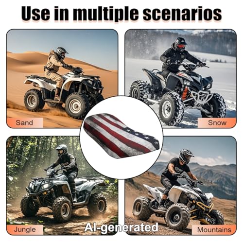 SEANATIVE American Flag ATV Seat Cover Four Wheeler Seat Cover Water-Resistant Universal Compatible with Most Motorcycle Seat Cushion Breathable ATV Seat Padded Protector - color: American Flag