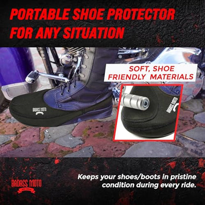 Badass Moto Motorcycle Shifter Shoe Protector, Motorbike Shoe Cover, Motor cycle Gear Shift Shoes guard, Anti Scuff Boot Protector - Men & Women Moped Sneaker Protection Fits Up To Size 12 - style: Shifter Shoe Protector 1 Pc.