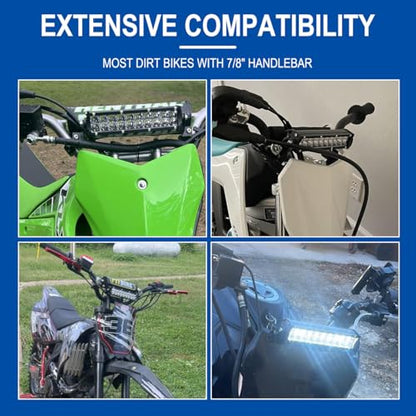 Headlight Bar Dirt Bike LED Lightbar Motorcycle Light Kit 60W for 7/8" Handlebars for Taotao Apollo Honda Yamaha Kawasaki Suzuki KLX110 YFZ450 CRF110 YZ250F CRF250F TTR110 XR150L ATV 4Wheel - color: Single Switch