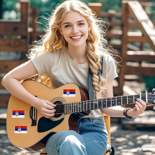 4 PCS Flag Stickers - Serbia Flag Stickers Decals for Cup Computer Laptop Car Bumper Window Helmet Musical Instrument with Smooth Surface - size: Serbia