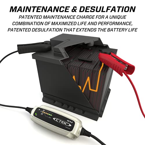 CTEK (56-865) US 0.8 12 Volt Fully Automatic 6 Step Battery Charger,Black