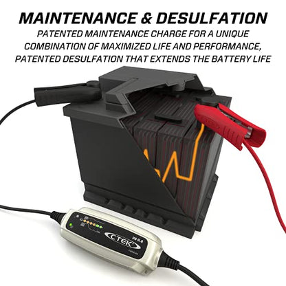 CTEK (56-865) US 0.8 12 Volt Fully Automatic 6 Step Battery Charger,Black