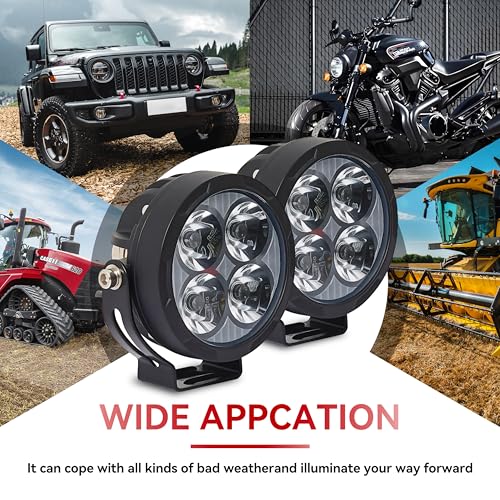 2PCS 3inch 80W LED Light Pods with Amber Covers, 9600LM Yellow Fog Light Pods LED Light Bar Offroad Driving Lights,for Jeep Wrangler Truck Car ATV SUV Motorcycle Cabin Boat (2Pcs 3Inch Lights) - size: 2Pcs 3Inch Lights