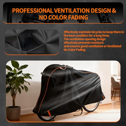 Bike Cover for 1/2/3Bike-900D Heavy Duty Waterproof Bicycle Cover&Outdoor Bike Storage Protection against Snow,rain|Bike Cover for eBike,Mountain,Road,Hybrid,Scooter,Beach Cruiser Bike(L-1Bike Cover) - size: L-1Bike Cover
