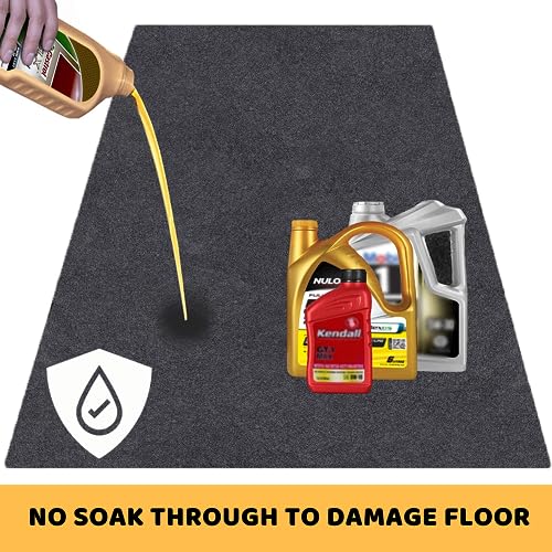 SAVUK Oil Spill Mat Premium Absorbent Oil Pad Reusable/Durable/Waterproof Contains Liquids, Protects Garage Floor Surface (Grey, 58" x 72")