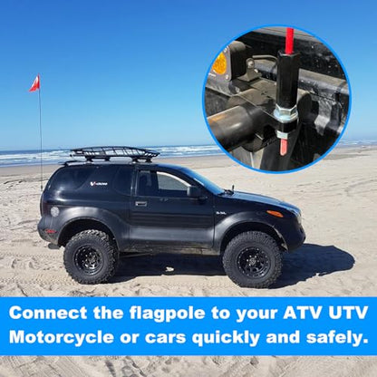 Bike Flag Mount Kit FOR Dirt Bike Flag Mount Motorcycle Motocross Dune Flag UTV ATV - 1/4" Pole, 22.5mm Rear Axle Diameters - 2 Pack
