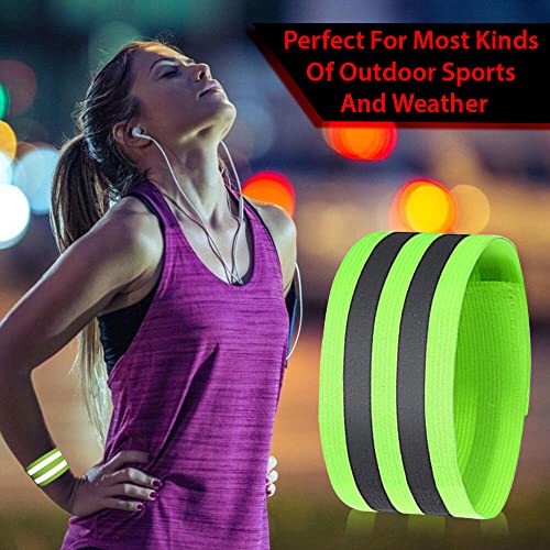 Tailgator Reflective Bicycle Safety Band (2 Pack)| High Visibility, Dual Reflective Armband, Ankle Strap for Men or Women | Increases Cycling Safety by Improving Visibility up to 200 Times - color: Green