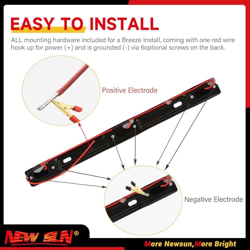 NEW SUN® Stainless Steel 15" 3 Lights 9 LED Identification Light Bar, 2 Pcs Clearance Red Waterproof, High Bright, Surface Mount Sealed ID Indicator for Trucks, Trailers, Camper, RVs, Tractors,Buses - color: 2 Pcs Red