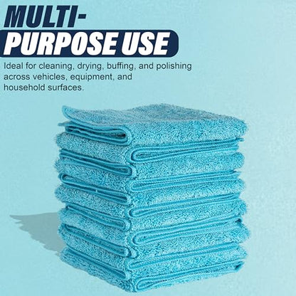 Plane Perfect Premium Microfiber Towels - 350GSM, 14"x14" Scratch Free, Absorbent, Reusable Cleaning & Drying Towels for Planes, Cars, Boats, Motorcycles | 12 Pack