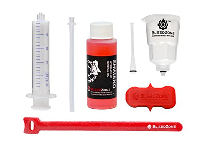 BleedZone Shimano Brake Bleed Kit with 60ml Mineral Oil - Hydraulic Brake Kit for Shimano Disc Brakes, Bike Brake Bleeder Kit, MTB Brake Bleed Kit, and Mineral Oil Brake Maintenance - style: MTB