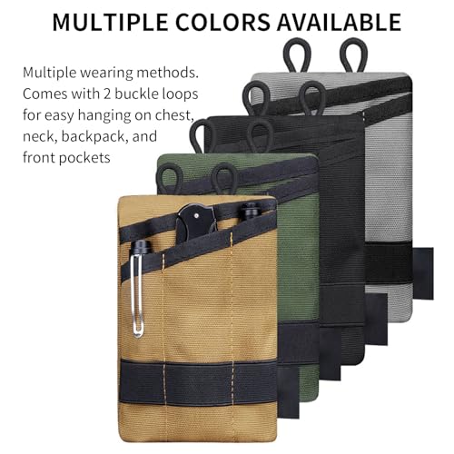 EDC Storage Pouch, Anti-Lost Outdoor Tactical EDC Kit Multi-Function EDC Tool Pouch - color: Khaki