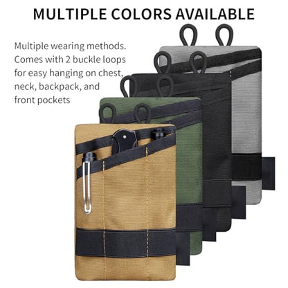 EDC Storage Pouch, Anti-Lost Outdoor Tactical EDC Kit Multi-Function EDC Tool Pouch - color: Khaki
