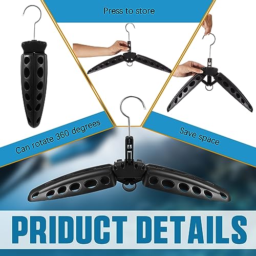 Mifoci 6 Pcs Wetsuit Hanger Foldable Surfing Suit Scuba Hangers Folding Vented Surfing Scuba Diving Accessories, Black, 20 Inches/ 51 cm After Unfolded