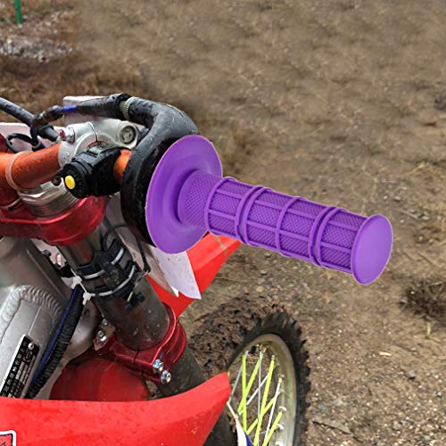 HIAORS Universal 22mm 7/8" Handlebar Grip Soft Rubber Hand Grips Compatible with CRF50 XR50 KLX250 SSR125 Pit Bike CRF150F CRF230F CRF250F CRF450F TTR110 TTR125 Dirt Bikes Motorcycle Parts Purple - color: Purple