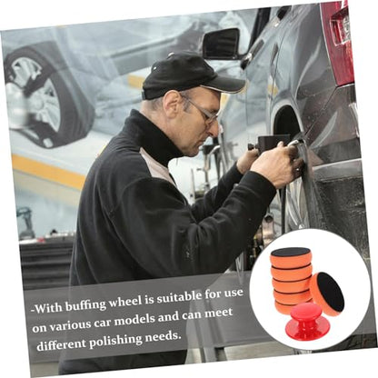Car Wax Applicator Pad Set Kit with Plastic Handle for Polishing and Waxing Cars Motorcycles and Boats Durable Buffing Sponge for Body Repair and Detailing