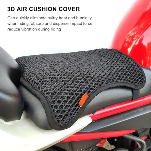 Motorcycle Seat Cushion Air Cooling 3D Mesh Motorcycle Seat Pad,Butt Protector Pads,Motorcycle Cool Seat Cover,Breathable Motorcycle Seat Cover,Size M - size: 26 x 27cm