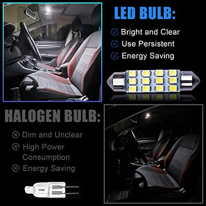 YOGEIER Car Led Bulb, Led Combination Set of 24 Sets, Used for Car Interior/Indoor Map Dome/ Trunk / License Lights, Etc. (White) - color: white