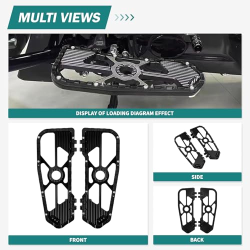Motorcycle Front Rear Floorboard Footboard Fit For Harley Touring Road King Road Glide Street Glide Electra Glide Ultra Limited 1984-2025 (Black Rider Footboards) - color: Black Rider Footboards