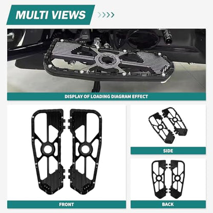 Motorcycle Front Rear Floorboard Footboard Fit For Harley Touring Road King Road Glide Street Glide Electra Glide Ultra Limited 1984-2025 (Black Rider Footboards) - color: Black Rider Footboards