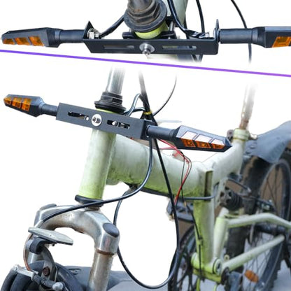 10mm Motorcycle Turn Signal Light Bracket, 2pcs Universal Bicycle Indicator Lamps Pipe Clamp Light Black Metal Turn Signal Bar Mounts Brackets Holder Accessories