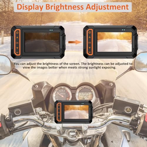 Motorcycle Dash Cam, 3'' LCD Waterproof Motorcycle Front and Rear 1080P Camera Wide Angle 155° with Wi-Fi, GPS, Wired Control, G-Sensor, Max up to 256GB