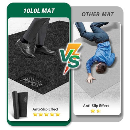 10L0L Golf Cart Premium Garage Floor Mat-Waterproof Anti-Slip Thickened Mat for Golf Cart Motorcycle Mower ATV UTV Parking Mat-106in x 59in - color: Black