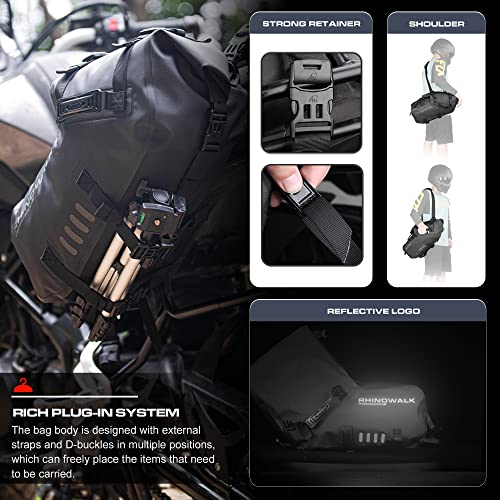 Rhinowalk Motorcycle Saddlebags 18L(9L*2) Waterproof Motorbike Side Bags, Travel Luggage Panniers with Shoulder Strap for Adventure & Sport Motorcycle Racks, 1 Pair - size: 18L