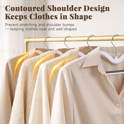 Short Neck Plastic Hangers 20 Pack, Space Saving Non-Slip Clothes Hangers with 360° Swivel Hook, Heavy Duty Slim Hangers for Shirts, Dresses, Coats, Closet Organizer(Grey)