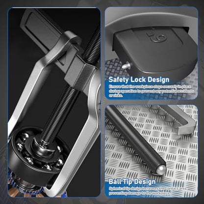 XIIW 2 Jaw Gear Puller Set, 4'' 6'' 8'' CR-V Steel Bearing Puller Gears Tool Adjustable, 2 Claws Puller Kit for Removal of Pulley Flywheel Bearings Gears - size: CR-V 2-Jaw Gear Puller 4'' 6'' 8''