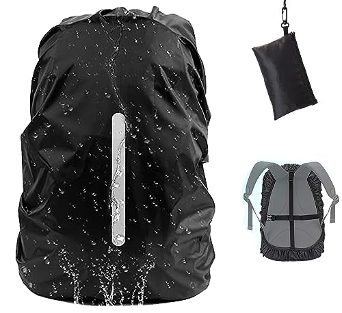 Waterproof Backpack Rain Cover with Reflective Strap (8-70L), 2 Adjustable Anti Slip Cross Buckle Strap, Rainproof Snowproof, Black S (for 18-25L backpack) - color: Black, size: S (for 18-25L backpack)