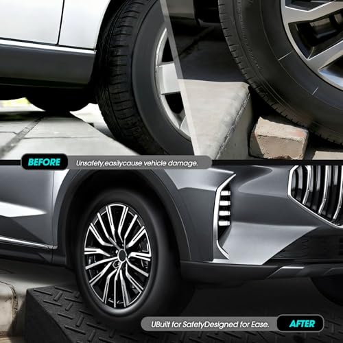 DNA Motoring 6.9" Rise Rubber Curb Ramp Heavy Duty Loading Driveway Ramp Threshold Ramp 39" W x 19.5" D x 6.9" H for Loading Dock, Warehouse, Motorcycles, Cars, TOOLS-00653 - style: 6.9 in
