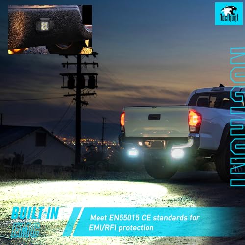 Nilight Flush Mount LED Pod Lights 2 PCS 4.7 Inch 4LED Flood Beam Backup Reverse Offroad Driving Bumper Work Grill Light for Truck ATV UTV - color: 4.7Inch 4Led Flush Mount Light