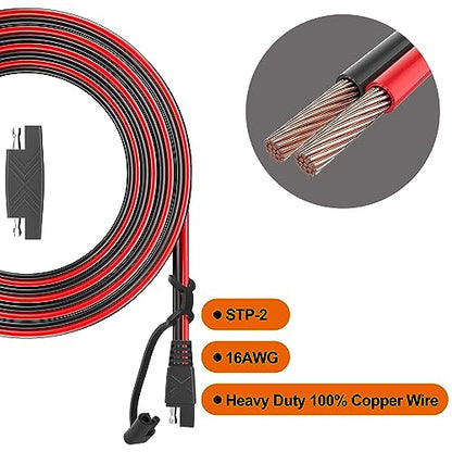 OYMSAE 15ft SAE Connector, Solar Panel Extension Cable, Quick Disconnect Wire for Automotive, RV, Motorcycle, Marine, Boat - 16AWG Battery Charging Plug (15FT 16AWG) - size: 15 ft