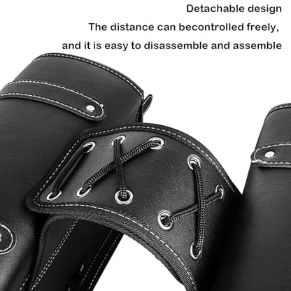 Universal Motorcycle Saddlebags with Lock & Water Bottle Bag | fit Softail, Scooter Powersports & Cruisers, Faux Leather Throw Over Saddle Bags for Commute or Long Trips 10.24"x4.72"x8,66" - size: Small with Bottle Bag