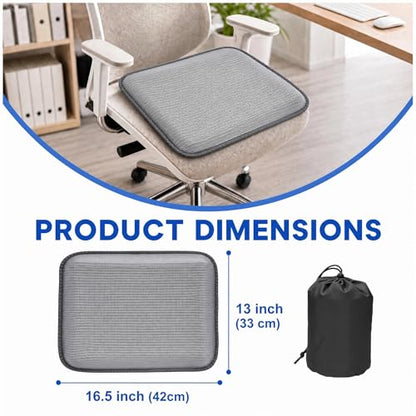 Gel Seat Cushion, Cooling Honeycomb Breathable Seat Pad Grey | Portable, Storage, Pressure Relief Support, Breathable Quick-Dry Mesh, Office、Car、Wheelchair Use, 16.5x13In Washable, Grey - color: Grey