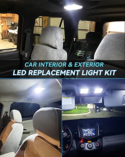 Keiurot 1893 Led Bulb 1895 1815 1816 53 57 Bulb BA9S Led Bulb for Indicator Lights for Vehicles Car Dome Map Trunk License Plate Courtesy Step Light White DC/AC 12V, 10-Pack - color: White BA9s Led Bulb