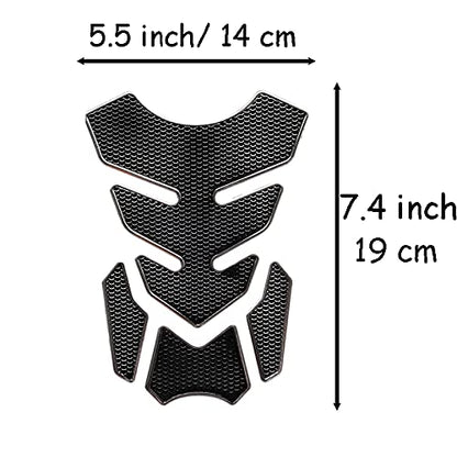 1 Set Universal 3D Motorcycle Gas Tank Sticker, Fuel Tank Protector Decal Pad Self-adhesive and Waterproof - Silver - color: Silver