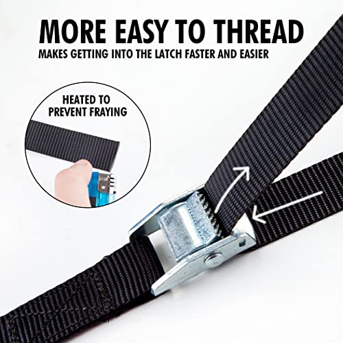 Cartman 1" x 12' Lashing Straps Cargo Tie-Down Strap Up to 600lbs, 12pk in Carry Bag, Black - color: Black, size: 12 PK