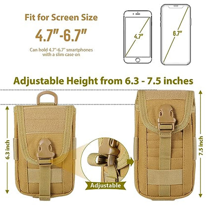 SOWHUP Tactical Molle Pouch Cell Phone Pouch Holster Small Utility EDC Pouch Gadget Organizer Bag - color: MC2