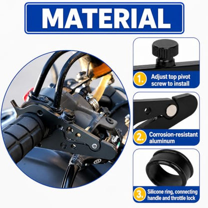 PSLER Motorcycle Cruise Control Throttle Lock Universal Aluminum Clamp,2Pcs | Universal throttle cruise assist,Aluminum clamp design,Black