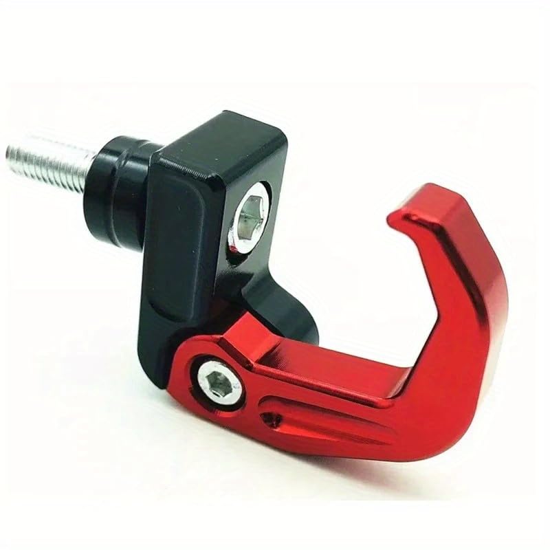 1pc Motorcycle Helmet Holder CNC Aluminum Luggage Bag Hook Holder Hanger Hooks Motorbike Scooter Helmet Bags Gadget Glove Hooks (red)
