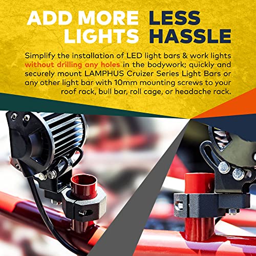 LAMPHUS Off-Road ATV UTV Light Bar Mounts Mounting Bracket Mini Bar Clamp Kits [0.75"/1"/1.25" Inch] [Vertical Bar] [Aluminium] [2 Unit] Bull Bar UTV Roll Bar Clamp Tube Roll Cage Clamps Mount - size: 2 Pack, style: Vertical Bar