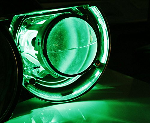 iJDMTOY Green 3-SMD-5050 LED Accent Ambient Lighting Ribbons Compatible with Car Motorcycle Projector Demon Eyes Retrofit - style: Green