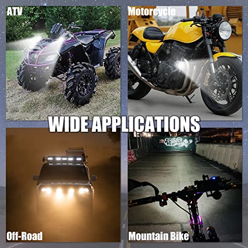 Motorcycle Driving Lights 12-60V 40W 3600LM LED Fog Lights for ATV UTV Bike Car Truck Boat Forklift Waterproof LED Spotlights with 6 Light Beads High Low Strobe Beam Switch Universal (Black 2) - color: Black 2