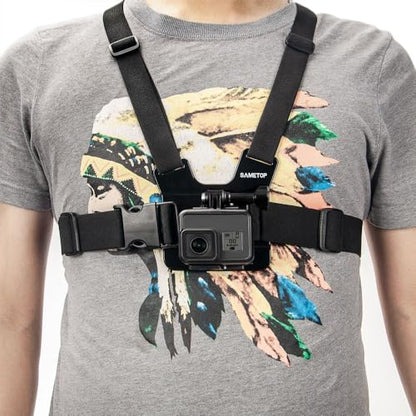 Chest Mount Strap Harness Chesty Body Mount Compatible with GoPro Hero 13, 12, 11, 10, 9, 8, 7, 6, 5, 4, Session, 3+, 3, 2, 1, Max, Hero (2018), AKASO, DJI Osmo Action Cameras