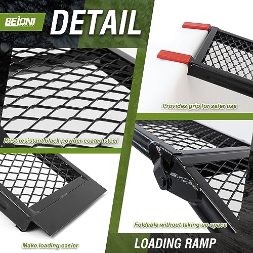 BEJONI Loading Ramp for Pickup Trucks, 80"L x 11"W Steel Folding Motorcyce Ramps 705LBS Capacity, Portable Dirt Bike Ramps, Powersports Loading Ramps for Trailers, ATV, Ebikes, Motorcycle, Pack of 1 - size: 80'' L-Usable Height: under 30''