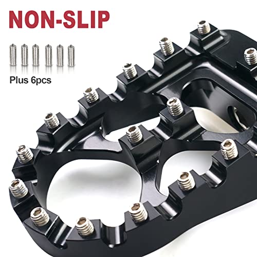 MDPROMCP CNC Motorcycle Wide Foot Pegs Aluminum 360° Roating Adjustable Suitable Compaitble with Dyna Fatboy Iron 883 Sportster 883(Black) - color: Black