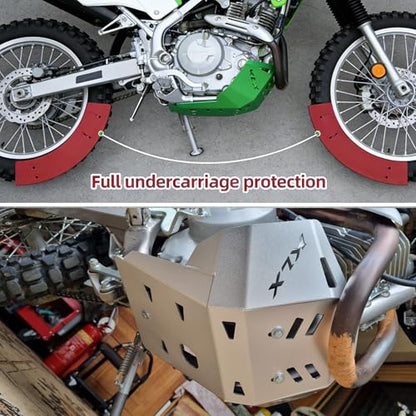 KLX230/L/R/S Front Skid Plate Engine Guard Cover Protector Compatible with Kawasaki KLX230L 2020-2024,KLX230 2020-2022; KLX230S 2022; KLX230R 2020-2024; KLX230R S 2020-2024 (Silver)