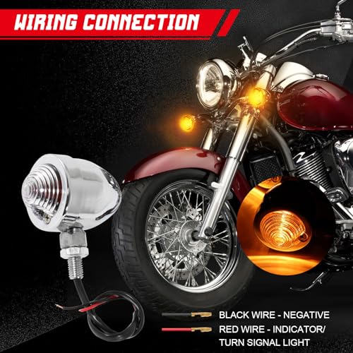 INNOGLOW Motorcycle Turn Signal Lights 2pcs Bullet Front Rear Turn Signals Indicator Blinkers Amber Lights Fits for Harley Suzuki Kawasaki - color: Style-4